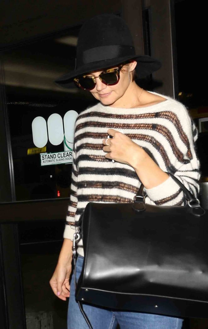Katie Holmes in Jeans and Hat at LAX Airport in LA
